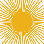 Mustard Yellow Retro Sun on Off White Coffee Mug Gallery Image 2