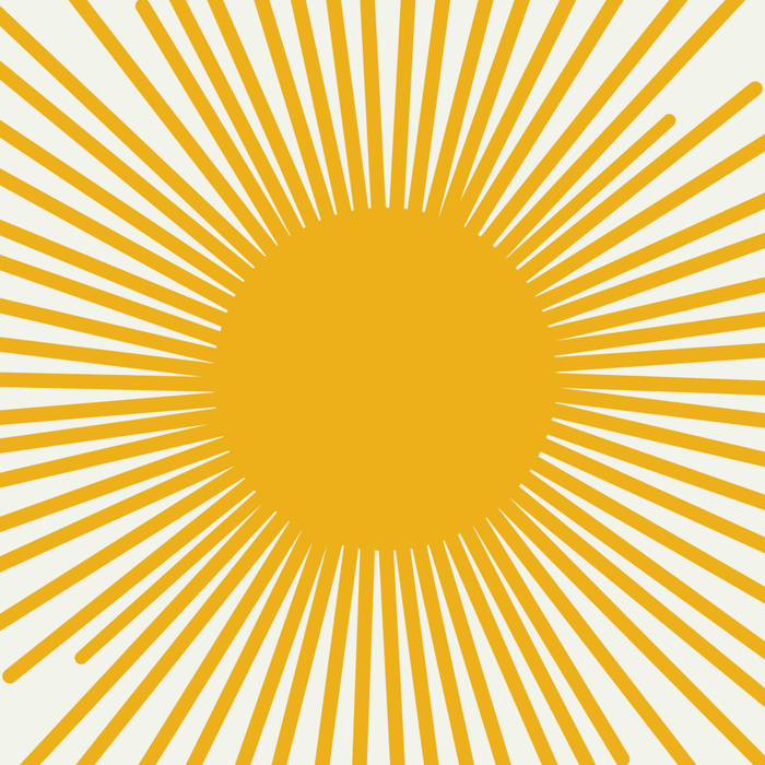 Mustard Yellow Retro Sun on Off White Coffee Mug Gallery Image 2