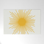 Mustard Yellow Retro Sun on Off White Welcome Mat Gallery Image 1
