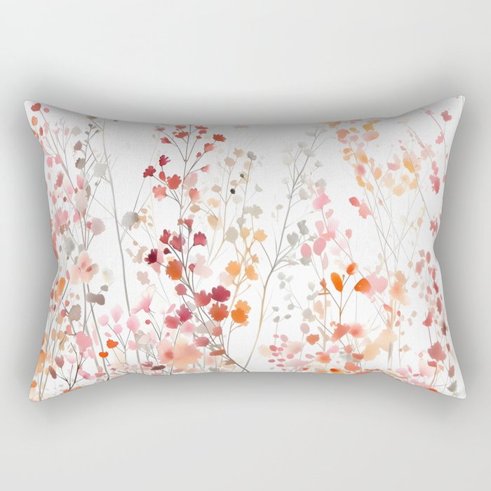 Natureâs Floral Meadowscape Rectangular Pillow Gallery Image 2