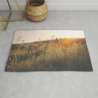 Golden - Beach vegetation at sunset - Botanic, nature and golden light Rug Gallery Image 1