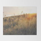 Golden - Beach vegetation at sunset - Botanic, nature and golden light Throw Blanket Gallery Image 2