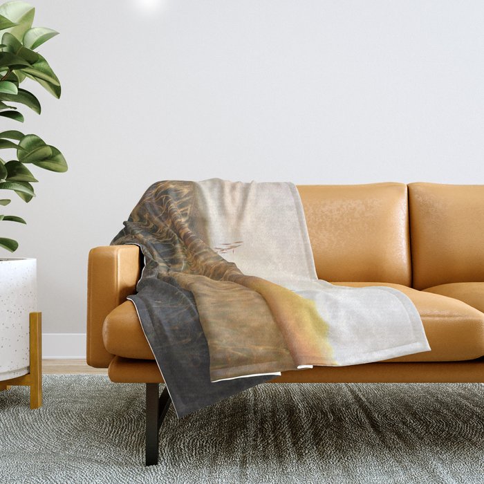 Golden - Beach vegetation at sunset - Botanic, nature and golden light Throw Blanket Gallery Image 1