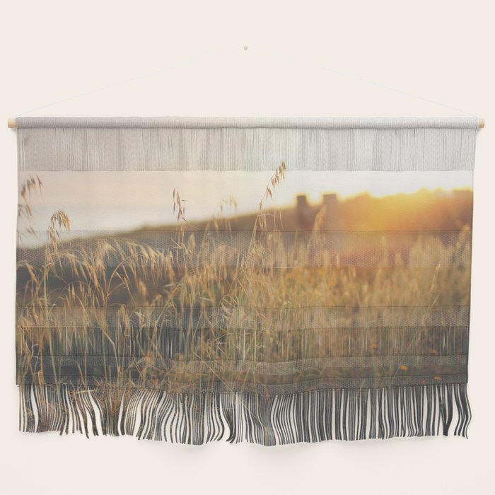 Golden - Beach vegetation at sunset - Botanic, nature and golden light Wall Hanging Gallery Image 1