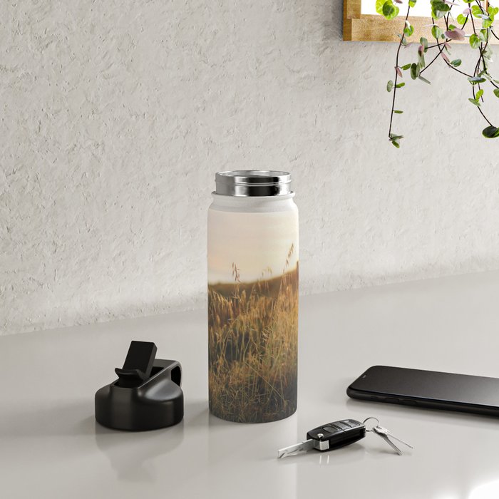 Golden - Beach vegetation at sunset - Botanic, nature and golden light Water Bottle Gallery Image 4