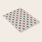 Mid Century Modern Atomic Stars Steel Teal Blue and Pale Blush Pink Pattern Notebook Gallery Image 3