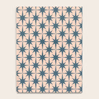 Mid Century Modern Atomic Stars Steel Teal Blue and Pale Blush Pink Pattern Notebook Gallery Image 4