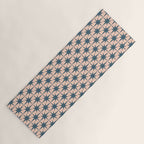 Mid Century Modern Atomic Stars Steel Teal Blue and Pale Blush Pink Pattern Yoga Mat Gallery Image 1