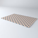 Mid Century Modern Atomic Stars Steel Teal Blue and Pale Blush Pink Pattern Rug Gallery Image 3