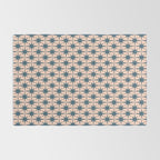 Mid Century Modern Atomic Stars Steel Teal Blue and Pale Blush Pink Pattern Rug Gallery Image 2