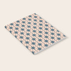 Mid Century Modern Atomic Stars Steel Teal Blue and Pale Blush Pink Pattern Notebook Gallery Image 2