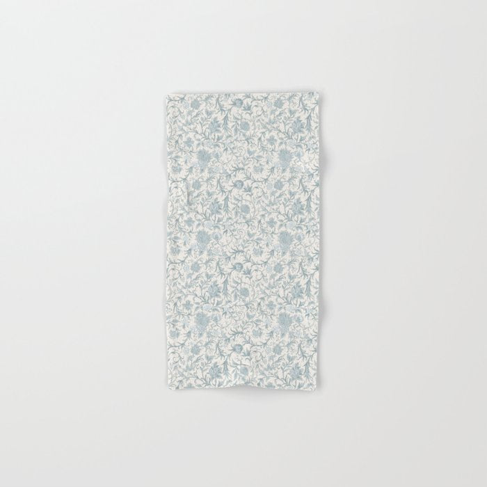 Hand Drawn Jacobean Floral - Teal Beige Bath Towel Gallery Image 1