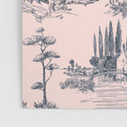 Toile de Jouy Vintage French Blush Pink & Black Pattern Poster Gallery Image 3