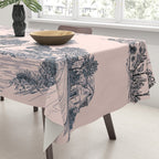 Toile de Jouy Vintage French Blush Pink & Black Pattern Tablecloth Gallery Image 3