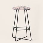 Toile de Jouy Vintage French Blush Pink & Black Pattern Stool Gallery Image 1