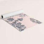 Toile de Jouy Vintage French Blush Pink & Black Pattern Yoga Mat Gallery Image 2