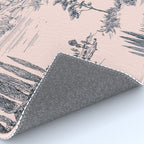 Toile de Jouy Vintage French Blush Pink & Black Pattern Rug Gallery Image 4