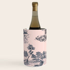 Toile de Jouy Vintage French Blush Pink & Black Pattern Wine Chiller Gallery Image 3