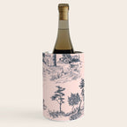 Toile de Jouy Vintage French Blush Pink & Black Pattern Wine Chiller Gallery Image 1