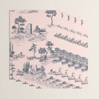 Toile de Jouy Vintage French Blush Pink & Black Pattern Wrapping Paper Gallery Image 3