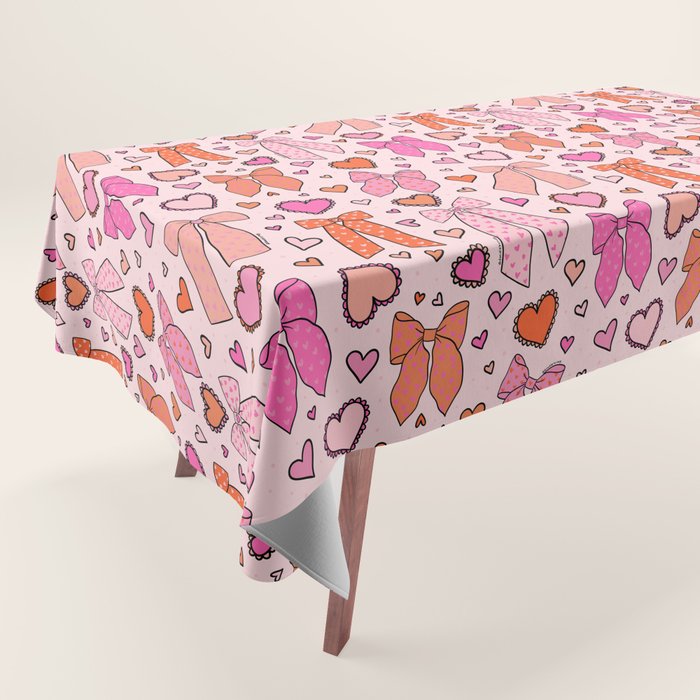 Valentine Bow Print Tablecloth Gallery Image 1