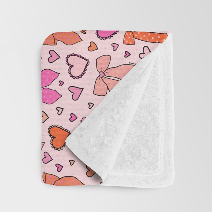 Valentine Bow Print Throw Blanket Gallery Image 3