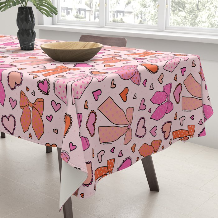 Valentine Bow Print Tablecloth Gallery Image 3