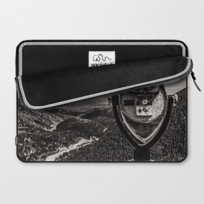 Mountain Tourist Binoculars Black and White Laptop Sleeve Gallery Image 2