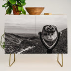 Mountain Tourist Binoculars Black and White Credenza Gallery Image 1