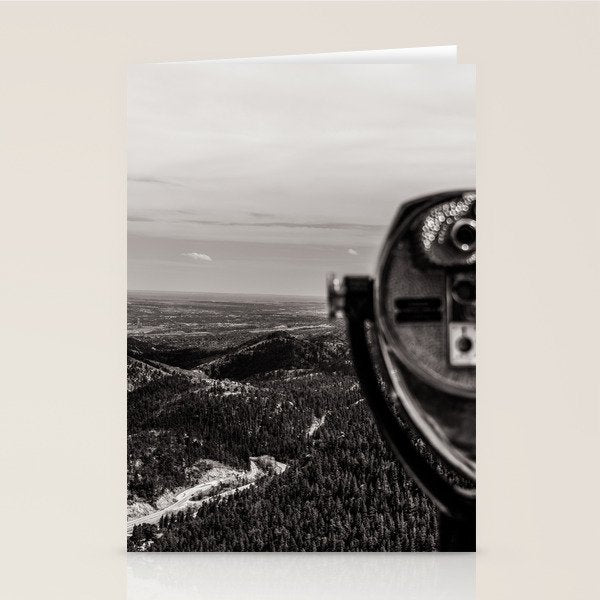 Mountain Tourist Binoculars Black and White Stationery Card Gallery Image 2