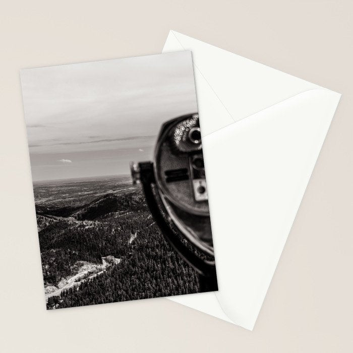 Mountain Tourist Binoculars Black and White Stationery Card Gallery Image 2