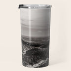 Mountain Tourist Binoculars Black and White Travel Mug Gallery Image 3