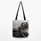 Mountain Tourist Binoculars Black and White Tote Bag Gallery Image 2