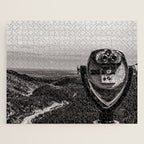 Mountain Tourist Binoculars Black and White Jigsaw Puzzle Gallery Image 1