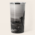 Mountain Tourist Binoculars Black and White Travel Mug Gallery Image 1