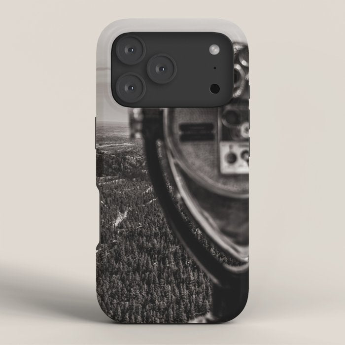 Mountain Tourist Binoculars Black and White iPhone Case Gallery Image 3
