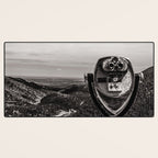 Mountain Tourist Binoculars Black and White Desk Mat Gallery Image 3
