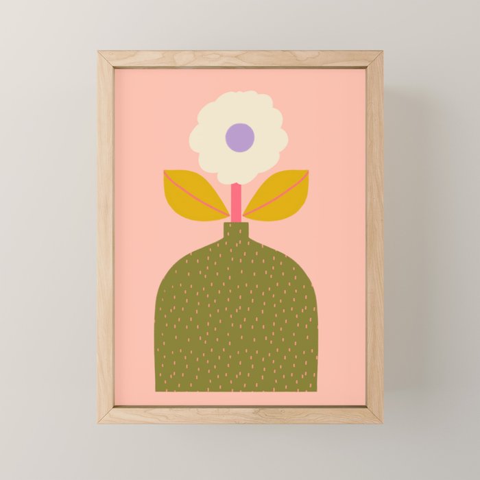 Colorful Modern Floral Vase  Mini Art Print Gallery Image 1