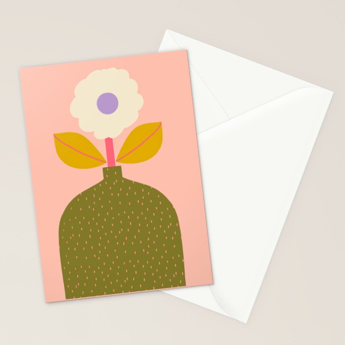 Colorful Modern Floral Vase  Stationery Card Gallery Image 2