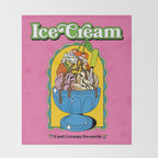 Vintage style Ice Cream Throw Blanket Gallery Image 2