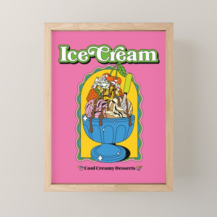 Vintage style Ice Cream Mini Art Print Gallery Image 1