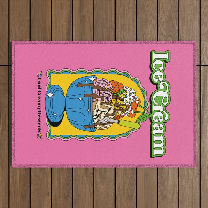 Vintage style Ice Cream Outdoor Rug Gallery Image 1
