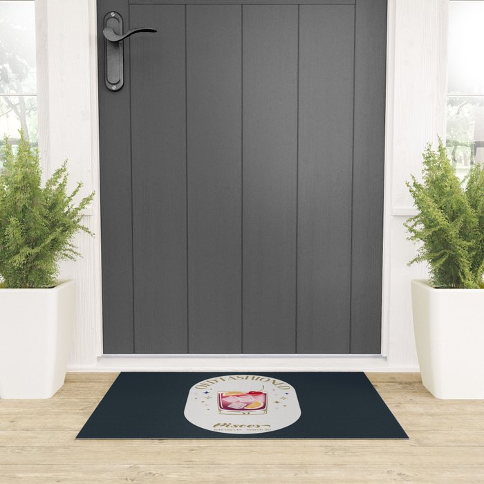 Old Fashioned Cocktail Zodiac Sign Welcome Mat Gallery Image 3