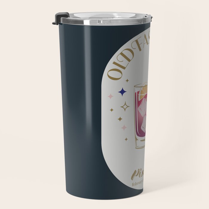 Old Fashioned Cocktail Zodiac Sign Travel Mug Gallery Image 3