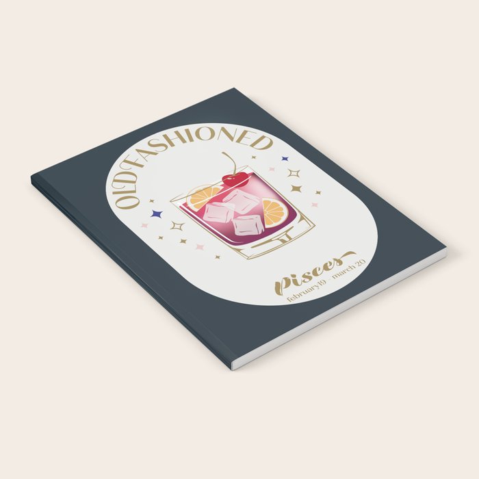 Old Fashioned Cocktail Zodiac Sign Notebook Gallery Image 2