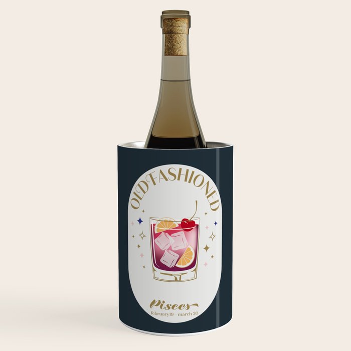 Old Fashioned Cocktail Zodiac Sign Wine Chiller Gallery Image 1