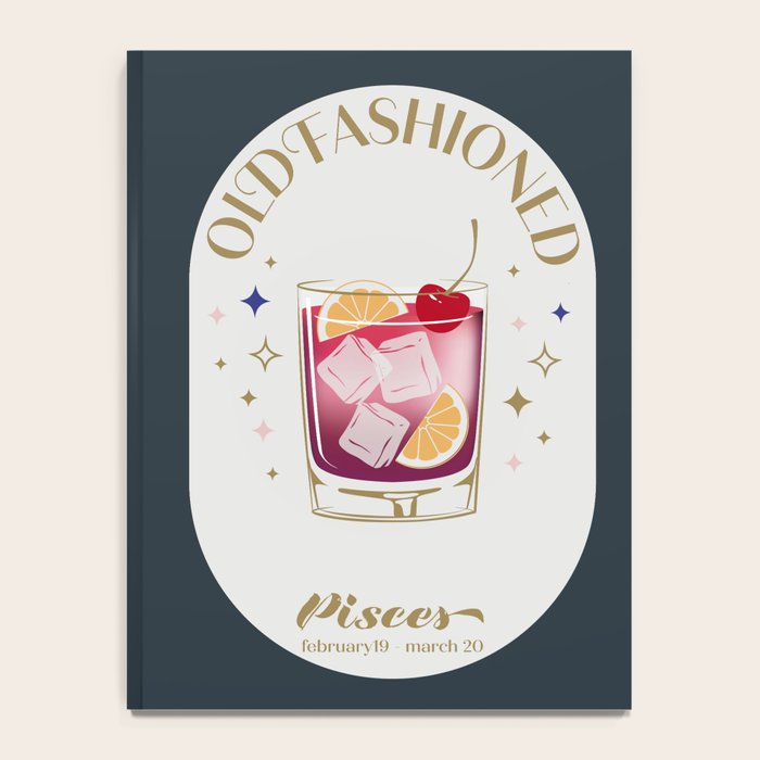 Old Fashioned Cocktail Zodiac Sign Notebook Gallery Image 4