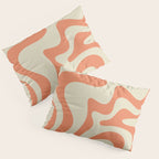 Liquid Swirl Abstract Pattern in Pumpkin Orange and Beige  Pillow Sham Gallery Image 3