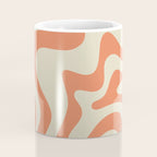Liquid Swirl Abstract Pattern in Pumpkin Orange and Beige  Coffee Mug Gallery Image 4