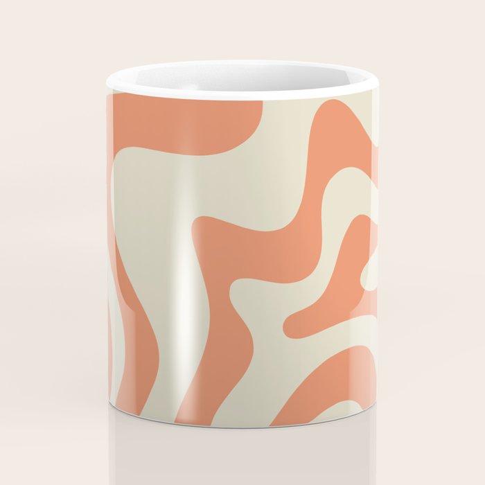 Liquid Swirl Abstract Pattern in Pumpkin Orange and Beige  Coffee Mug Gallery Image 4